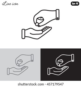 Line icon- give alms