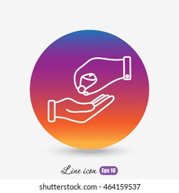 Line icon- give alms