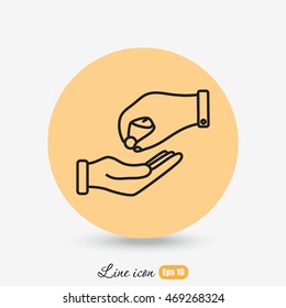 Line icon- give alms