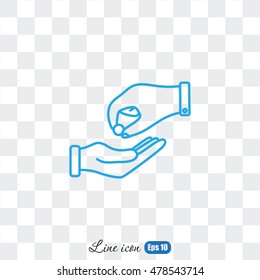 Line icon- give alms