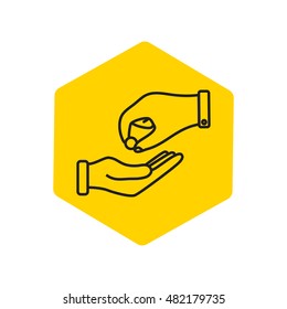 Line icon- give alms