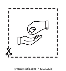 Line icon- give alms
