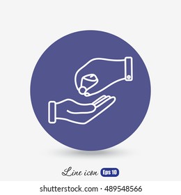 Line icon- give alms