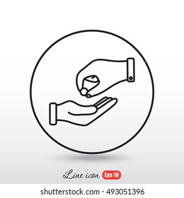 Line icon- give alms