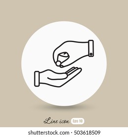 Line icon- give alms