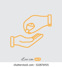 Line icon- give alms