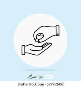 Line icon- give alms