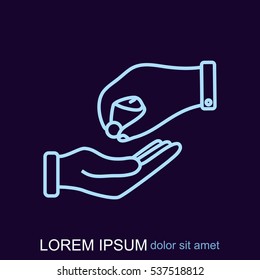 Line icon- give alms