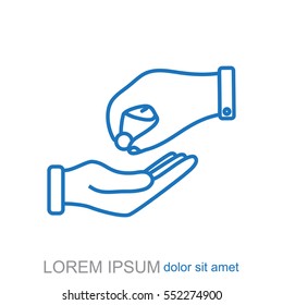 Line icon- give alms