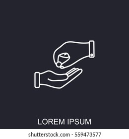 Line icon- give alms