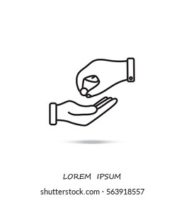 Line icon- give alms