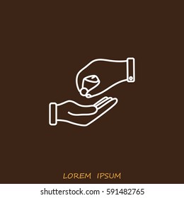 Line icon- give alms