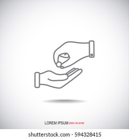 Line icon- give alms