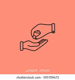 Line icon- give alms