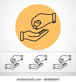 Line icon- give alms