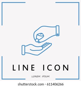 Line icon- give alms