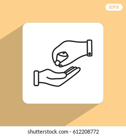Line icon- give alms
