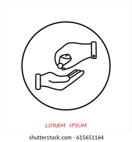 Line icon- give alms