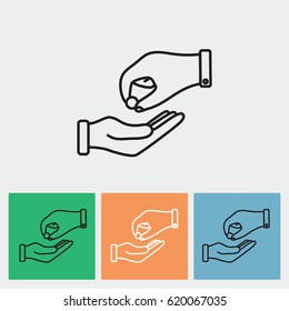 Line icon- give alms