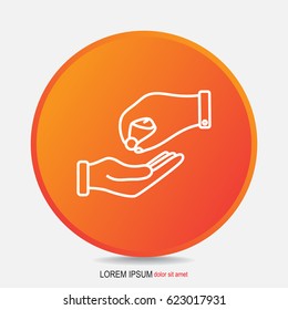 Line icon- give alms