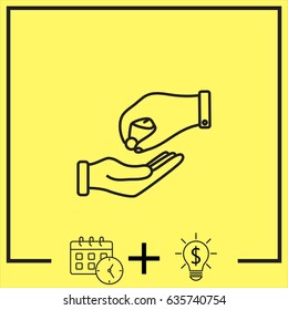 Line icon- give alms