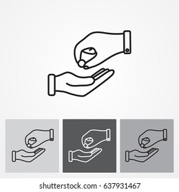 Line icon- give alms
