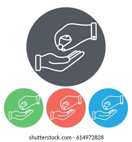 Line icon- give coin