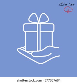 Line icon-  give a gift
