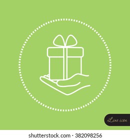 Line icon-  give a gift