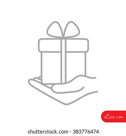 Line icon-  give a gift