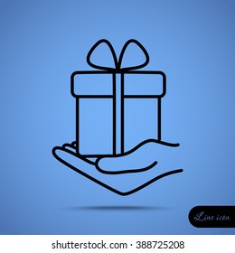Line icon-  give a gift