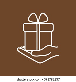 Line icon-  give a gift