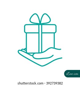 Line icon-  give a gift