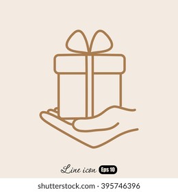 Line icon-  give a gift