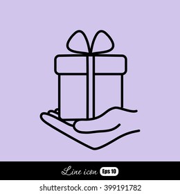 Line icon-  give a gift