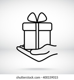Line icon-  give a gift
