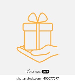 Line icon-  give a gift