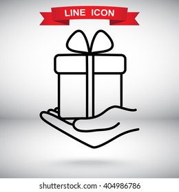 Line icon-  give a gift