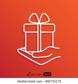 Line icon-  give a gift