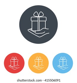 Line icon-  give a gift