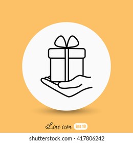 Line icon-  give a gift