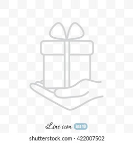 Line icon-  give a gift