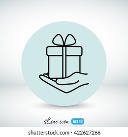 Line icon-  give a gift