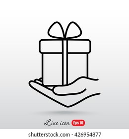 Line icon-  give a gift