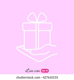 Line icon-  give a gift
