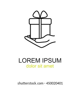 Line icon-  give a gift