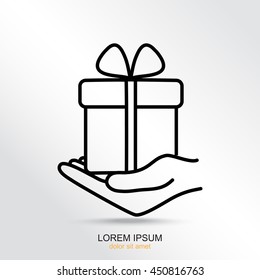 Line icon-  give a gift