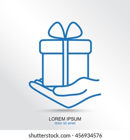 Line icon-  give a gift