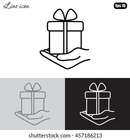 Line icon-  give a gift