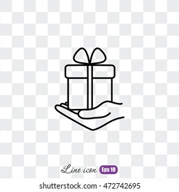 Line icon-  give a gift